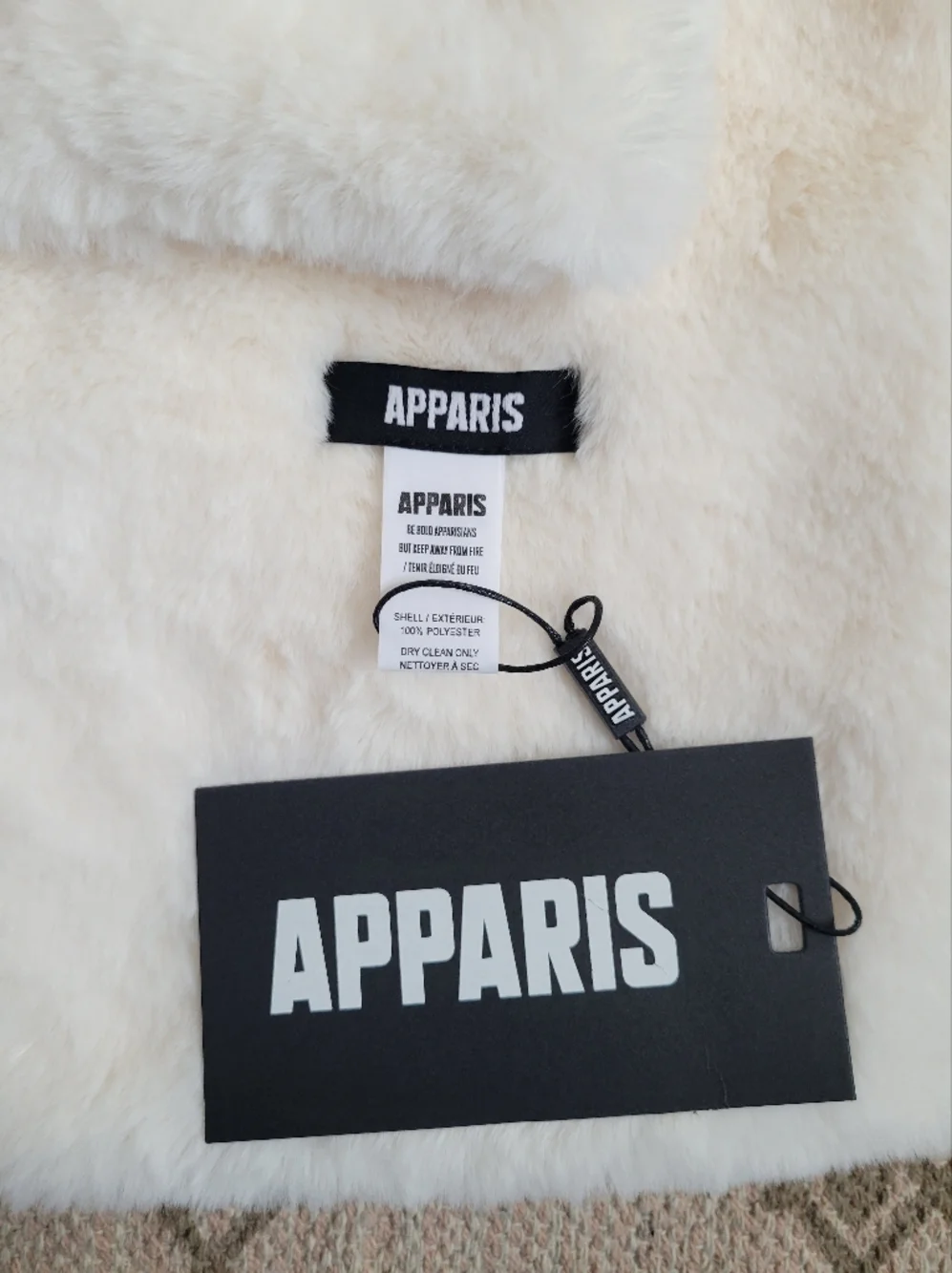 APPARIS Bambi‎ Faux Fur Scarf in Cream